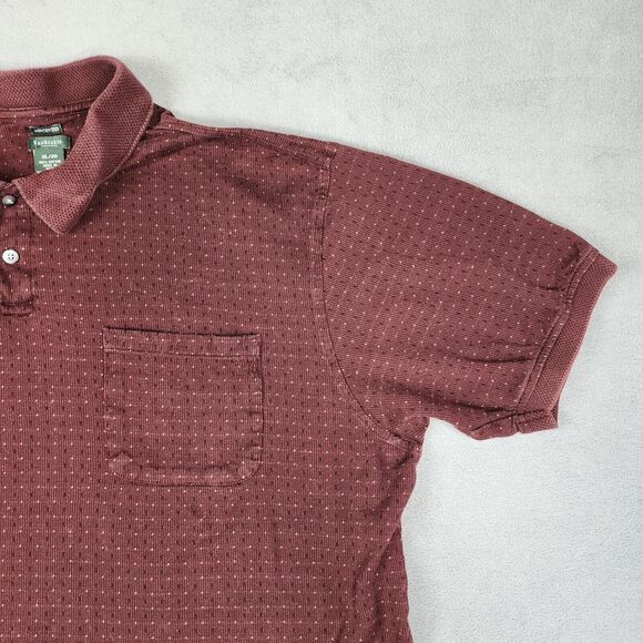 Van Heusen Mercerized Polo Shirt Men's XL Red Short Sleeve Preppy Career Office - Picture 4 of 8